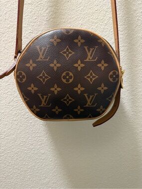 Louis Vuitton Monogram Round Crossbody in Brown and Tan Leather Trim